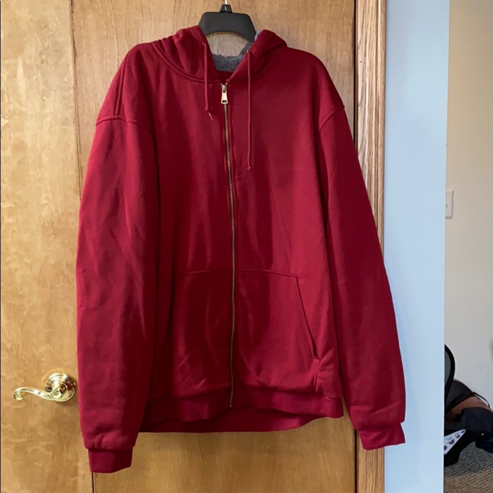 Fleeced hooded zip up